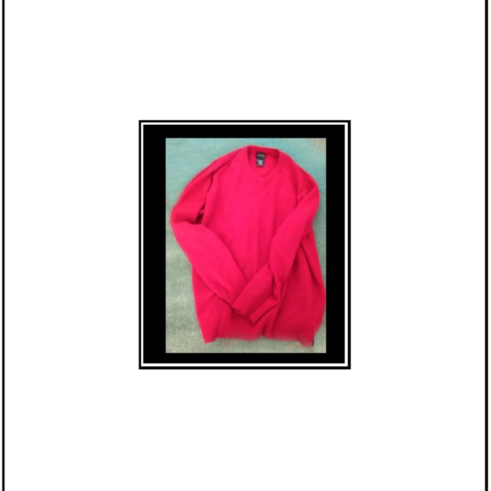 New Men's George Cashmere (Wool) Fashionable Red Sweater Cardigan, L/XL